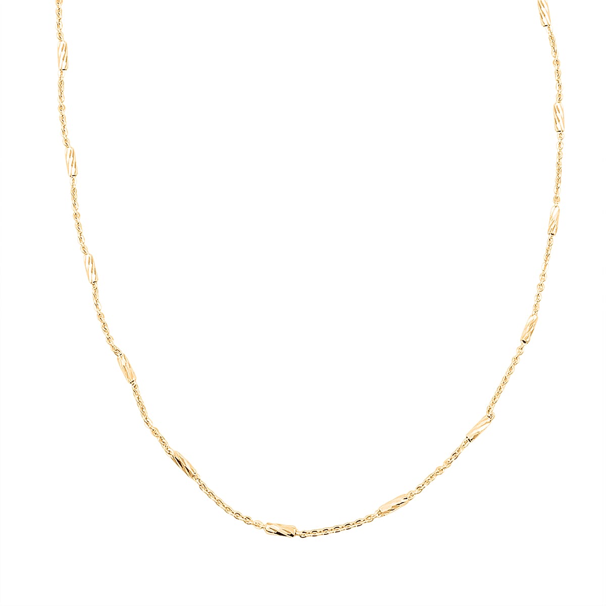 Italian Tube Chain Necklace in 14K Yellow Gold Over Sterling Silver 2.70 Grams 20 Inches image number 3