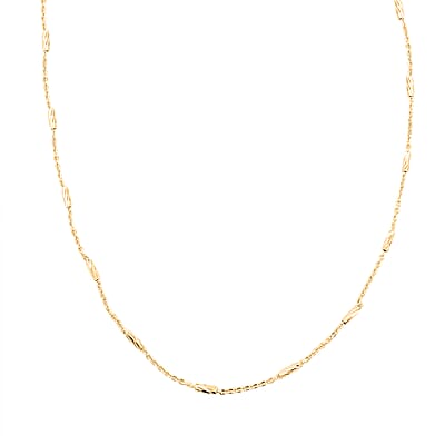 Italian Tube Chain Necklace in 14K Yellow Gold Over Sterling Silver 2.70 Grams 20 Inches