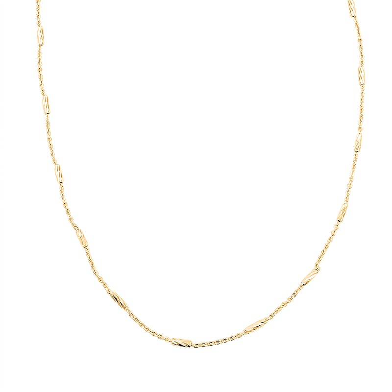Italian Tube Chain Necklace in 14K Yellow Gold Over Sterling Silver 2.70 Grams 20 Inches