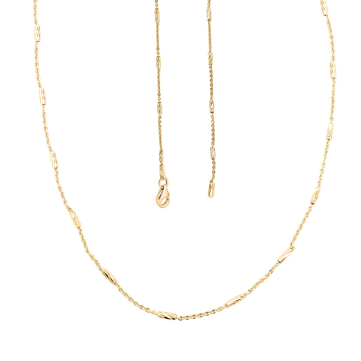 Italian Tube Chain Necklace in 14K Yellow Gold Over Sterling Silver 2.70 Grams 20 Inches image number 4