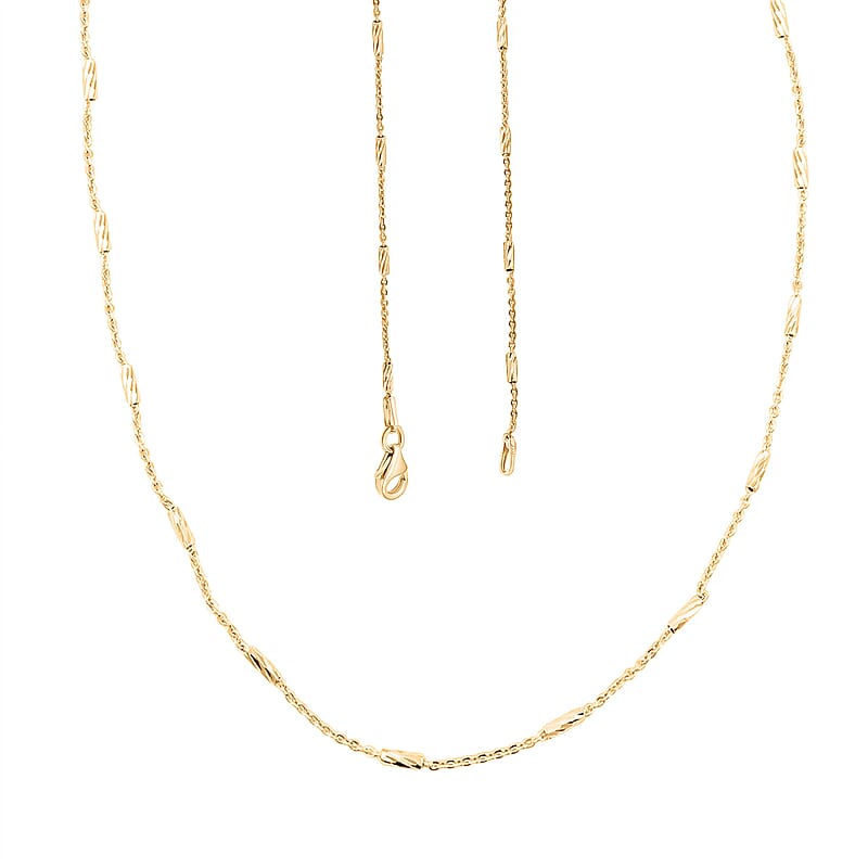 Italian Tube Chain Necklace in 14K Yellow Gold Over Sterling Silver 2.70 Grams 20 Inches