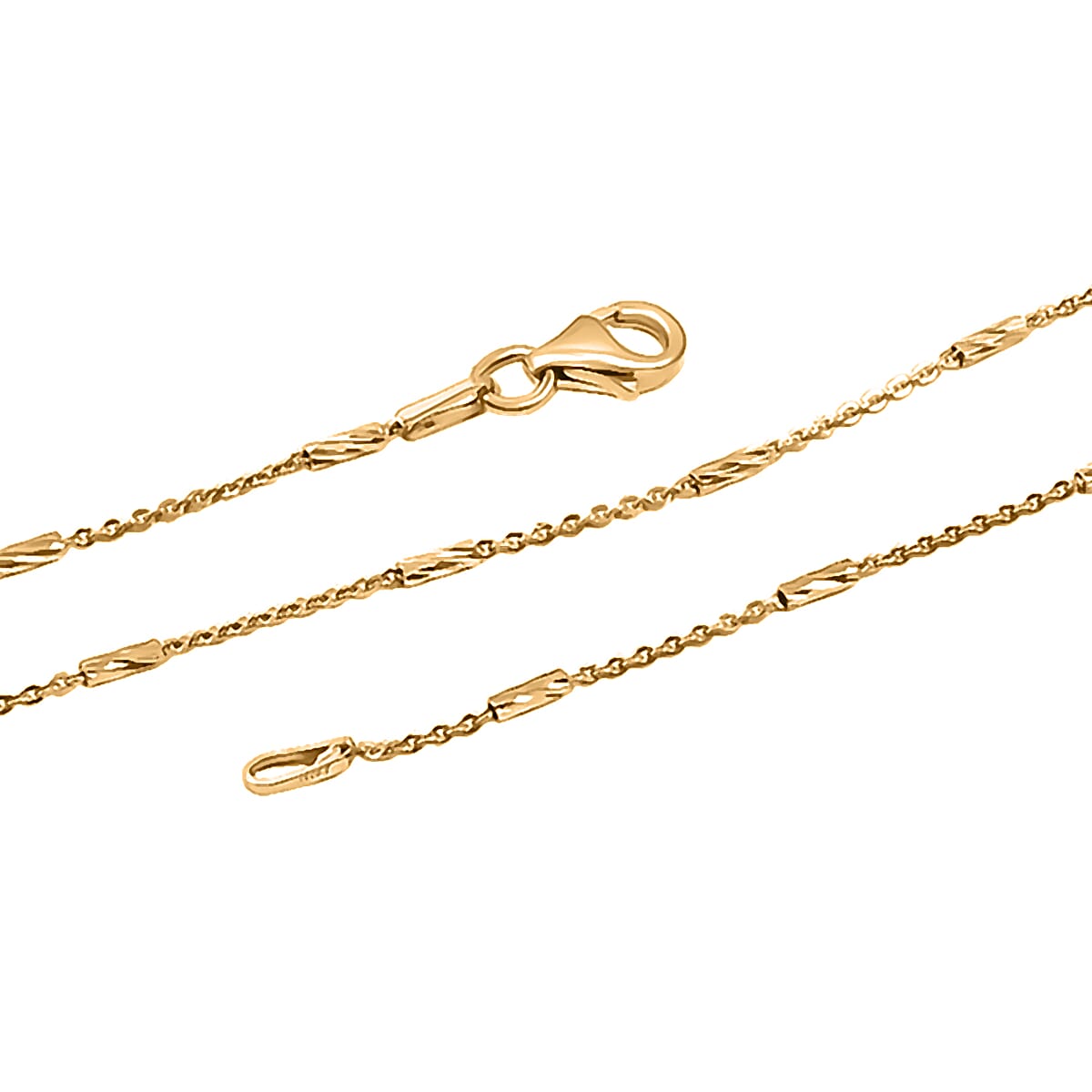 Italian Tube Chain Necklace in 14K Yellow Gold Over Sterling Silver 2.70 Grams 20 Inches image number 5