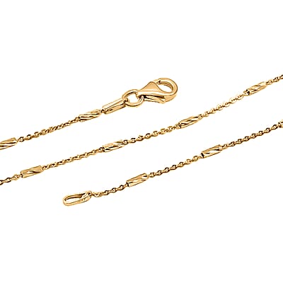 Italian Tube Chain Necklace in 14K Yellow Gold Over Sterling Silver 2.70 Grams 20 Inches