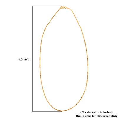 Italian Tube Chain Necklace in 14K Yellow Gold Over Sterling Silver 2.70 Grams 20 Inches