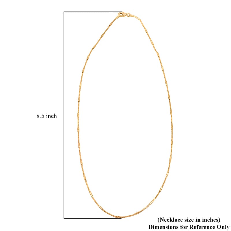 Italian Tube Chain Necklace in 14K Yellow Gold Over Sterling Silver 2.70 Grams 20 Inches