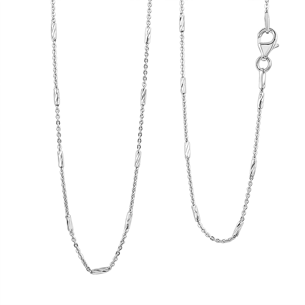 Italian Tube Chain Necklace in Rhodium Over Sterling Silver 2.60 Grams 20 Inches image number 0