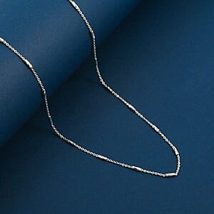 Italian Tube Chain Necklace in Rhodium Over Sterling Silver 2.60 Grams 20 Inches