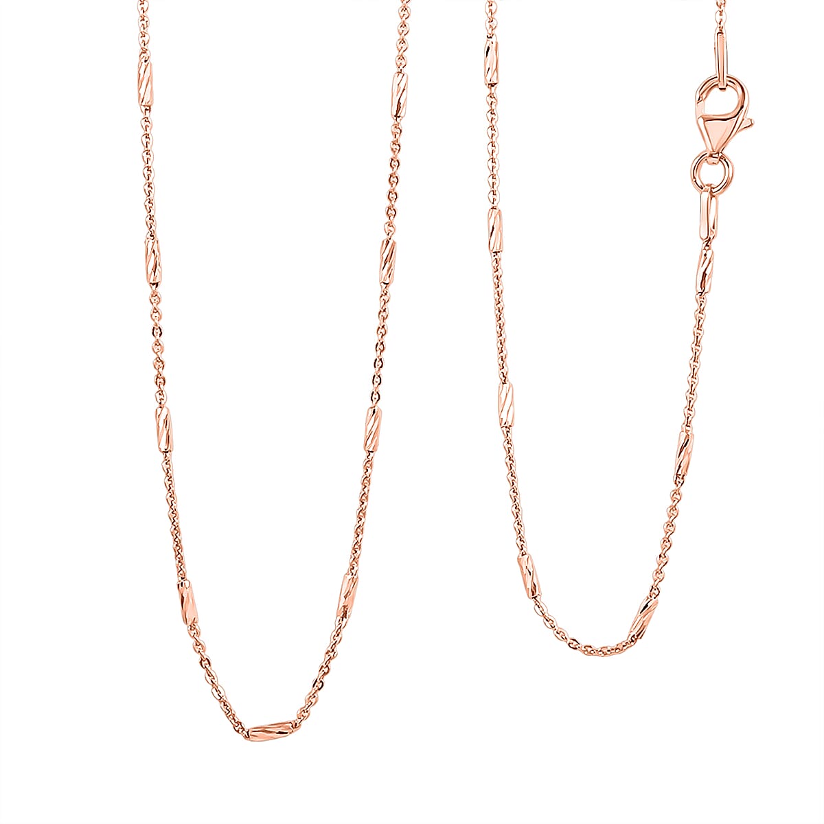 Italian Tube Chain Necklace in 14K Rose Gold Over Sterling Silver 2.60 Grams 20 Inches image number 0
