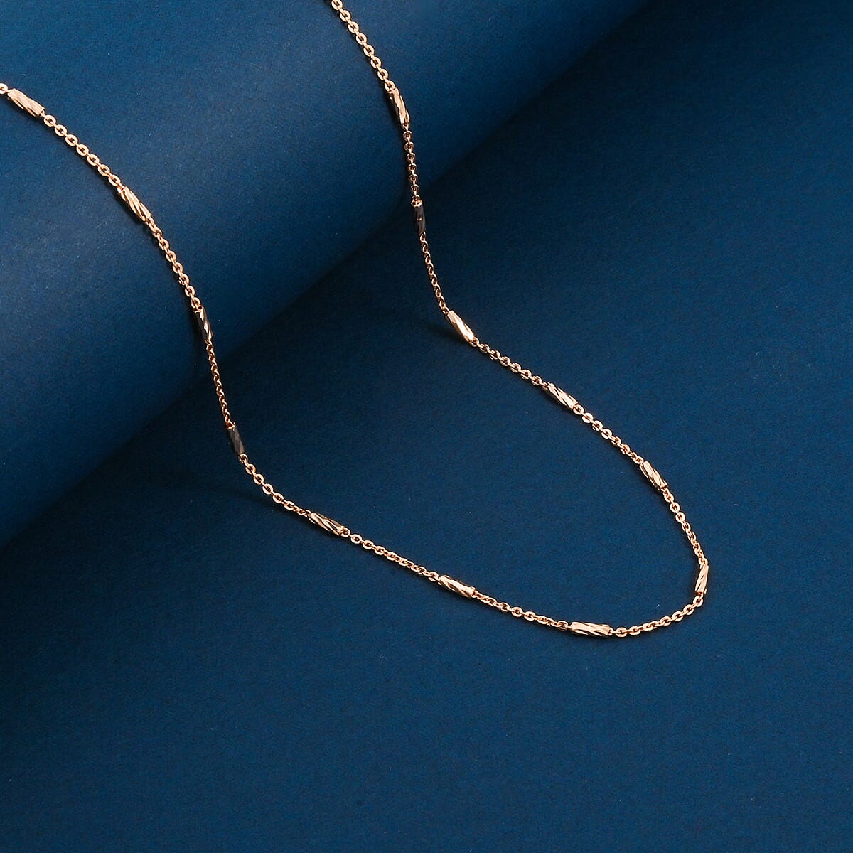 Italian Tube Chain Necklace in 14K Rose Gold Over Sterling Silver 2.60 Grams 20 Inches image number 1