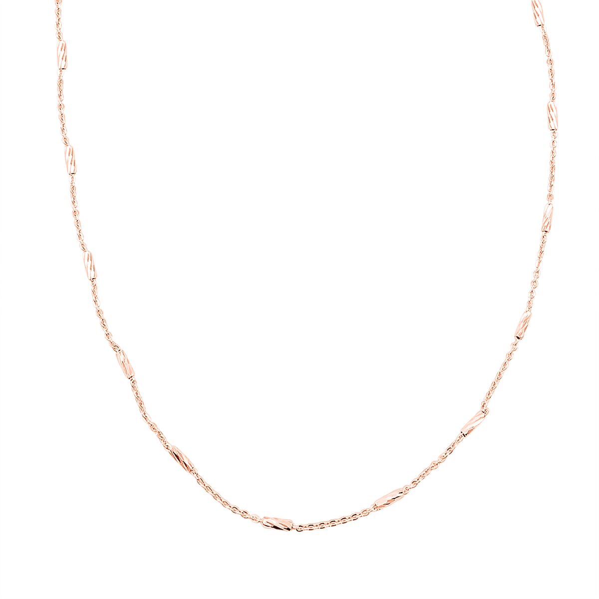 Italian Tube Chain Necklace in 14K Rose Gold Over Sterling Silver 2.60 Grams 20 Inches image number 3
