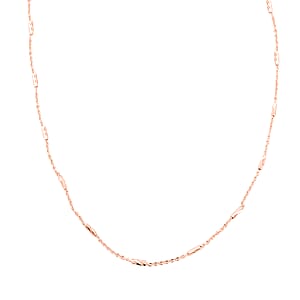 Italian Tube Chain Necklace in 14K Rose Gold Over Sterling Silver 2.60 Grams 20 Inches