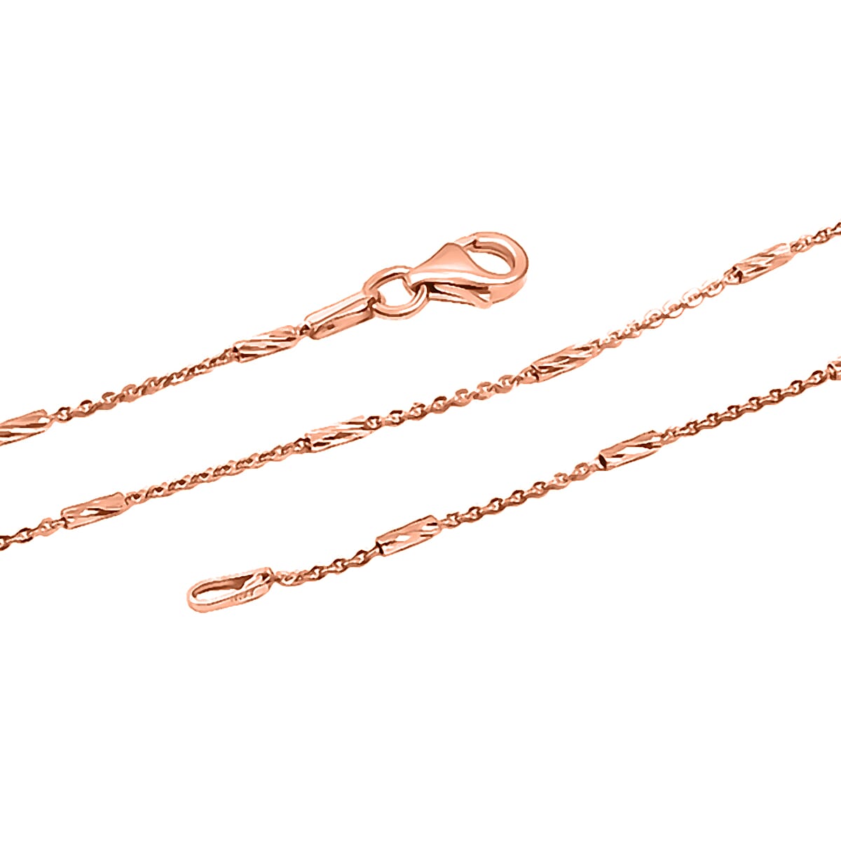Italian Tube Chain Necklace in 14K Rose Gold Over Sterling Silver 2.60 Grams 20 Inches image number 5