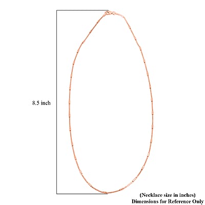 Italian Tube Chain Necklace in 14K Rose Gold Over Sterling Silver 2.60 Grams 20 Inches