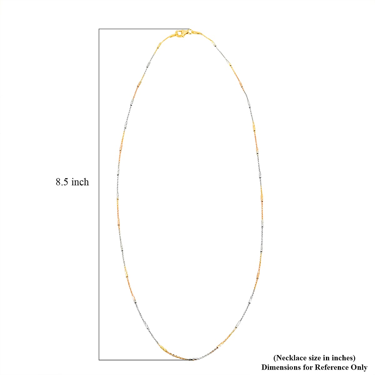 Italian Tube Chain Necklace in 14K YRG and Rhodium Over Sterling Silver 2.69 Grams 20 Inches image number 6