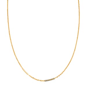 Italian Diamond-cut Rock Chain Necklace in 14K Yellow Gold Over Sterling Silver 3.22 Grams 20 Inches