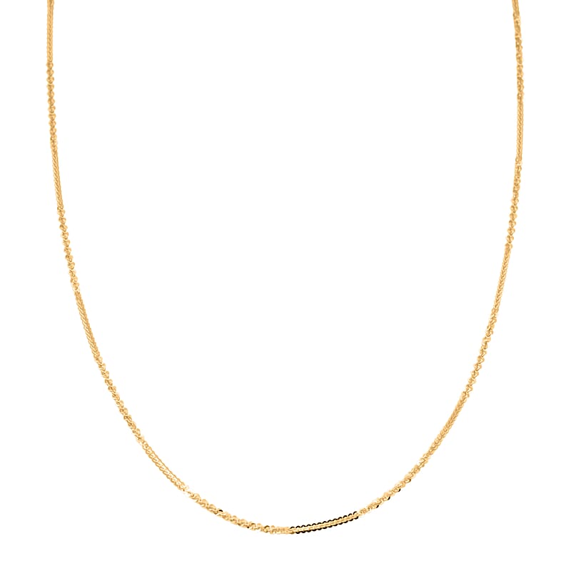 Italian Diamond-cut Rock Chain Necklace in 14K Yellow Gold Over Sterling Silver 3.22 Grams 20 Inches