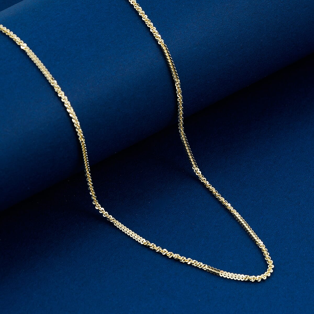 Italian Diamond-cut Rock Chain Necklace in 14K Yellow Gold Over Sterling Silver 3.22 Grams 20 Inches image number 1