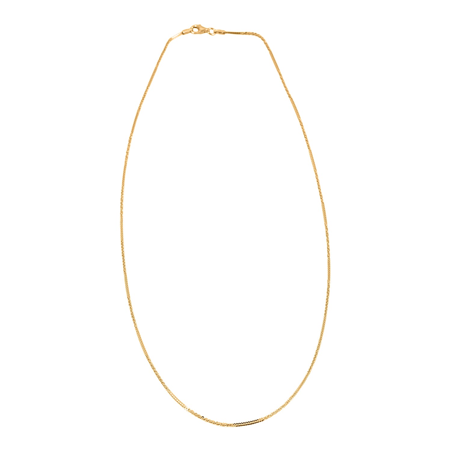 Italian Diamond-cut Rock Chain Necklace in 14K Yellow Gold Over Sterling Silver 3.22 Grams 20 Inches