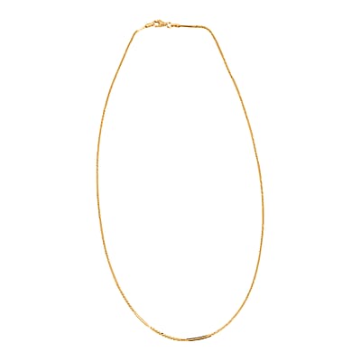 Italian Diamond-cut Rock Chain Necklace in 14K Yellow Gold Over Sterling Silver 3.22 Grams 20 Inches