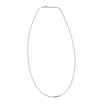 Italian Diamond-cut Rock Chain Necklace in Rhodium Over Sterling Silver 3.22 Grams 20 Inches