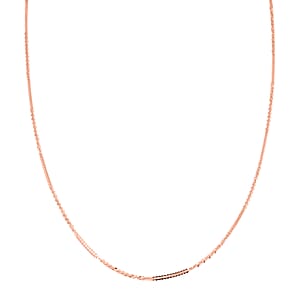 Italian Diamond-cut Rock Chain Necklace in 14K Rose Gold Over Sterling Silver 3.22 Grams 20 Inches