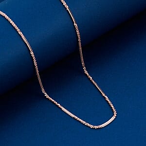 Italian Diamond-cut Rock Chain Necklace in 14K Rose Gold Over Sterling Silver 3.22 Grams 20 Inches