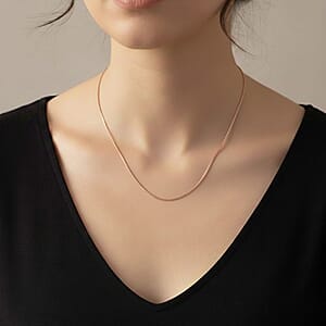 Italian Diamond-cut Rock Chain Necklace in 14K Rose Gold Over Sterling Silver 3.22 Grams 20 Inches