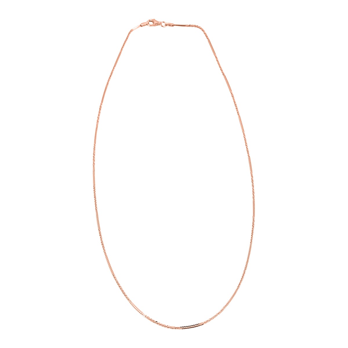 Italian Diamond-cut Rock Chain Necklace in 14K Rose Gold Over Sterling Silver 3.22 Grams 20 Inches image number 3