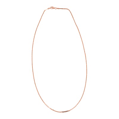 Italian Diamond-cut Rock Chain Necklace in 14K Rose Gold Over Sterling Silver 3.22 Grams 20 Inches