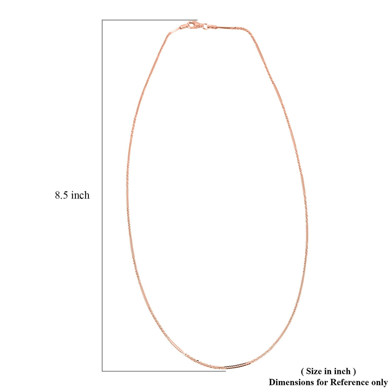 Italian Diamond-cut Rock Chain Necklace in 14K Rose Gold Over Sterling Silver 3.22 Grams 20 Inches