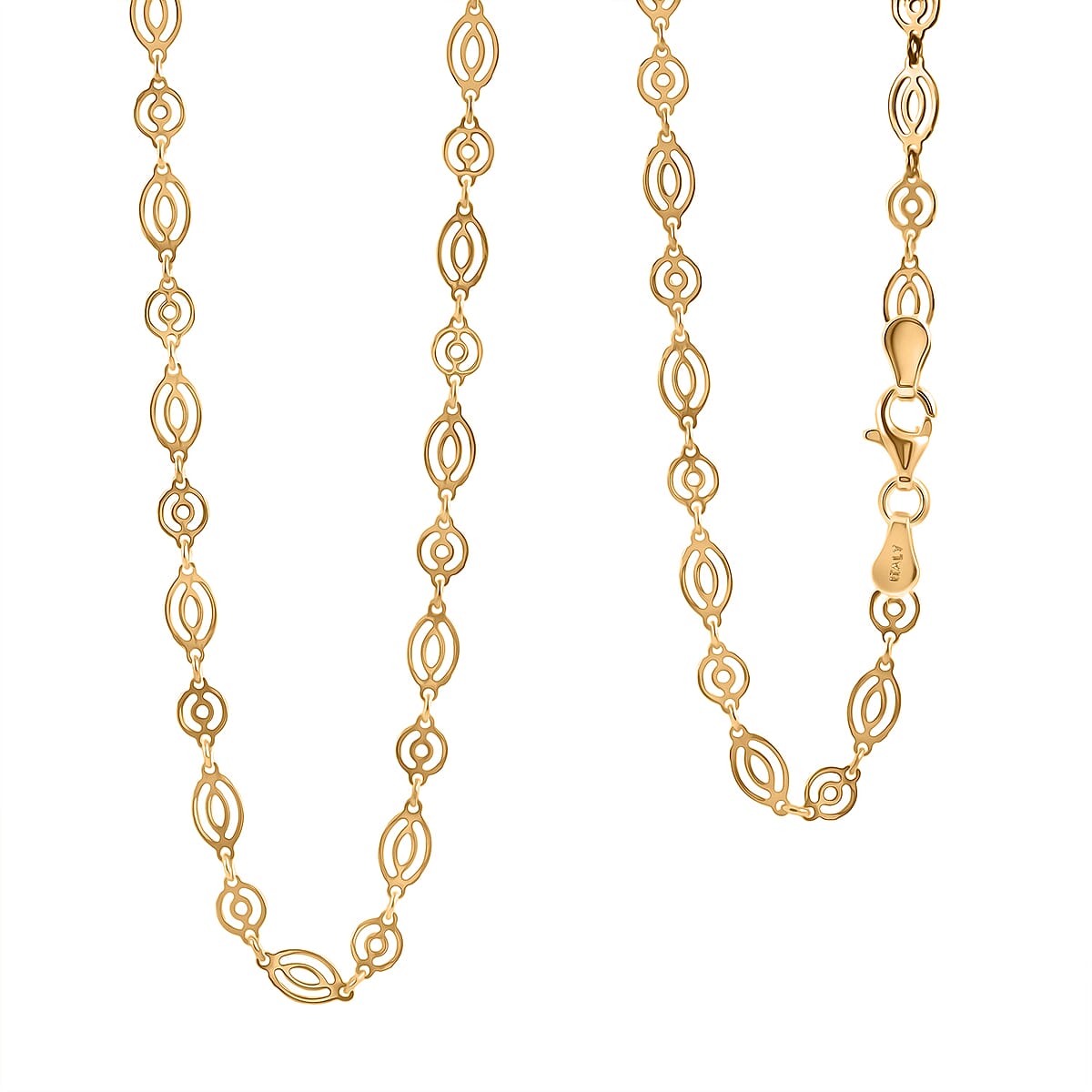 Italian Arte Chain Necklace in 14K Yellow Gold Over Sterling Silver 4.62 Grams 20 Inches image number 0