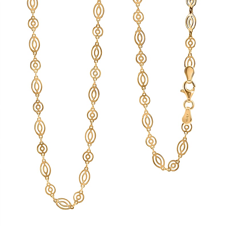 Italian Arte Chain Necklace in 14K Yellow Gold Over Sterling Silver 4.62 Grams 20 Inches