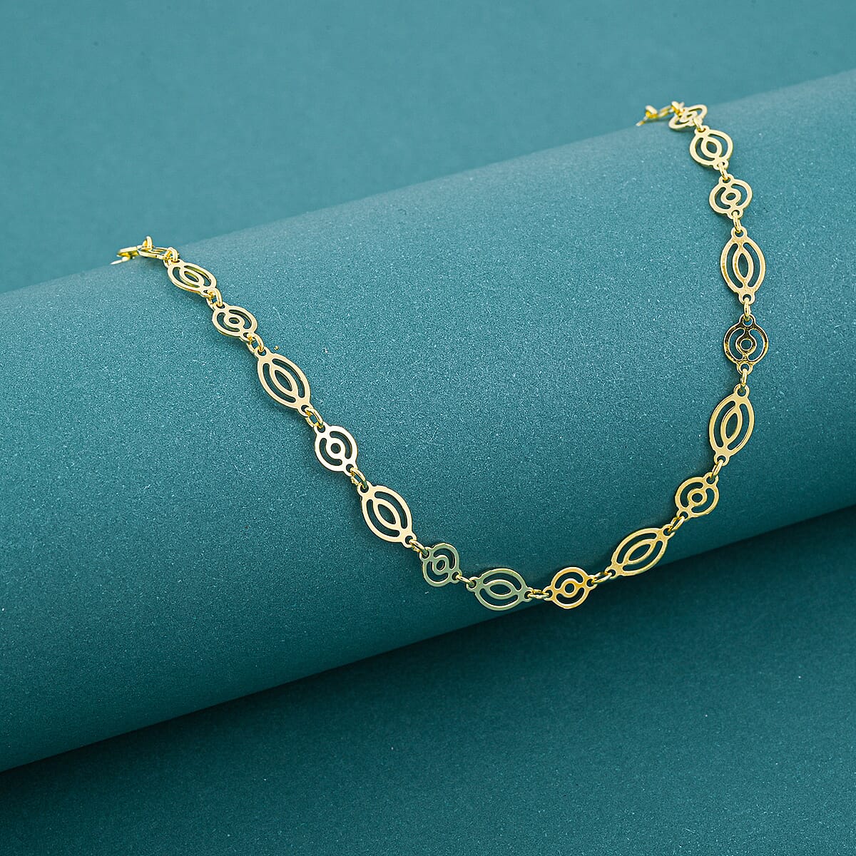 Italian Arte Chain Necklace in 14K Yellow Gold Over Sterling Silver 4.62 Grams 20 Inches image number 1