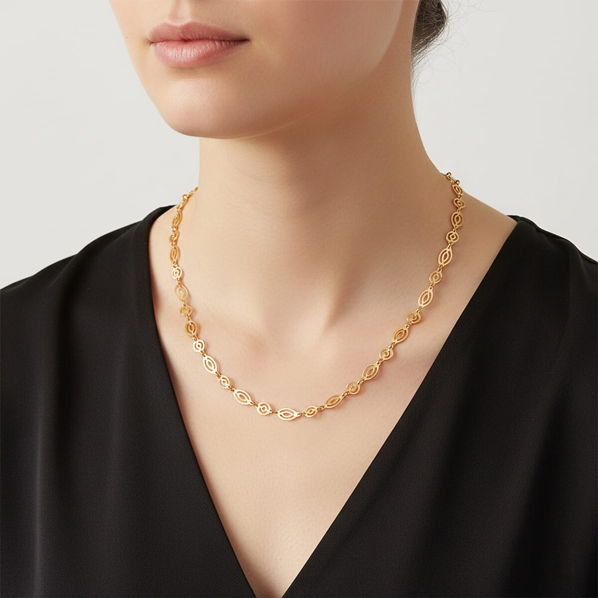 Italian Arte Chain Necklace in 14K Yellow Gold Over Sterling Silver 4.62 Grams 20 Inches image number 2