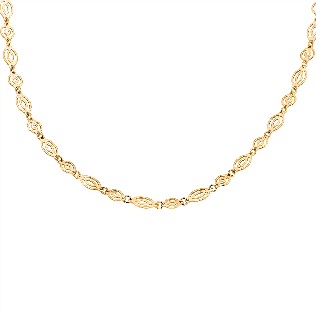 Italian Arte Chain Necklace in 14K Yellow Gold Over Sterling Silver 4.62 Grams 20 Inches image number 3