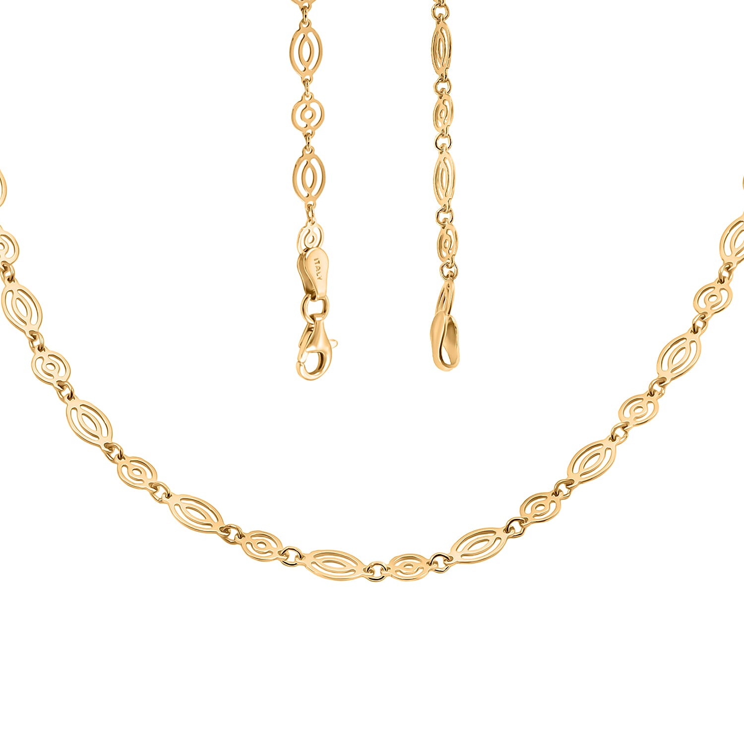 Italian Arte Chain Necklace in 14K Yellow Gold Over Sterling Silver 4.62 Grams 20 Inches