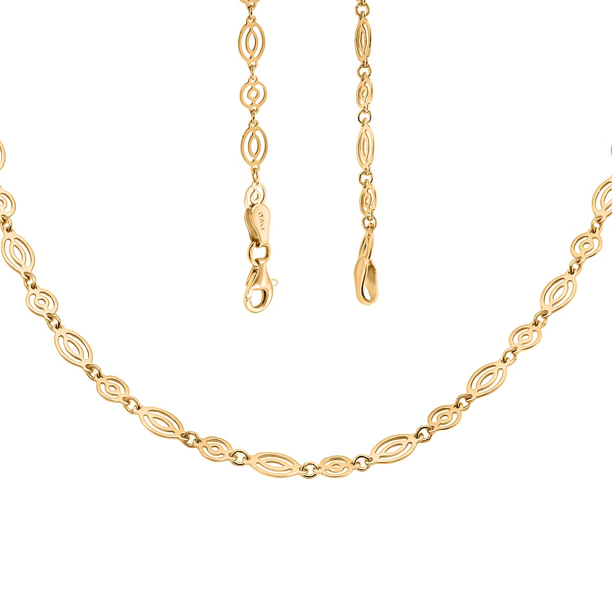 Italian Arte Chain Necklace in 14K Yellow Gold Over Sterling Silver 4.62 Grams 20 Inches image number 4