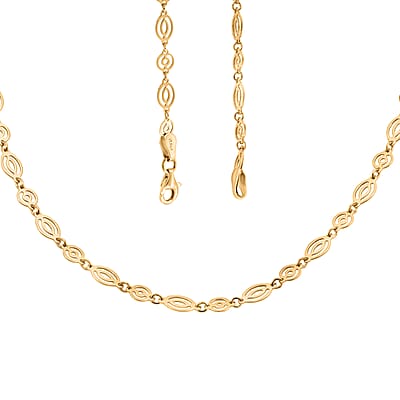 Italian Arte Chain Necklace in 14K Yellow Gold Over Sterling Silver 4.62 Grams 20 Inches