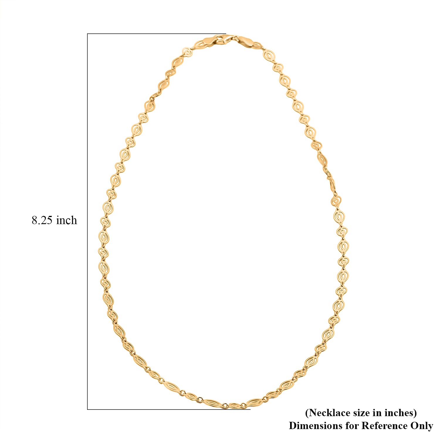 Italian Arte Chain Necklace in 14K Yellow Gold Over Sterling Silver 4.62 Grams 20 Inches