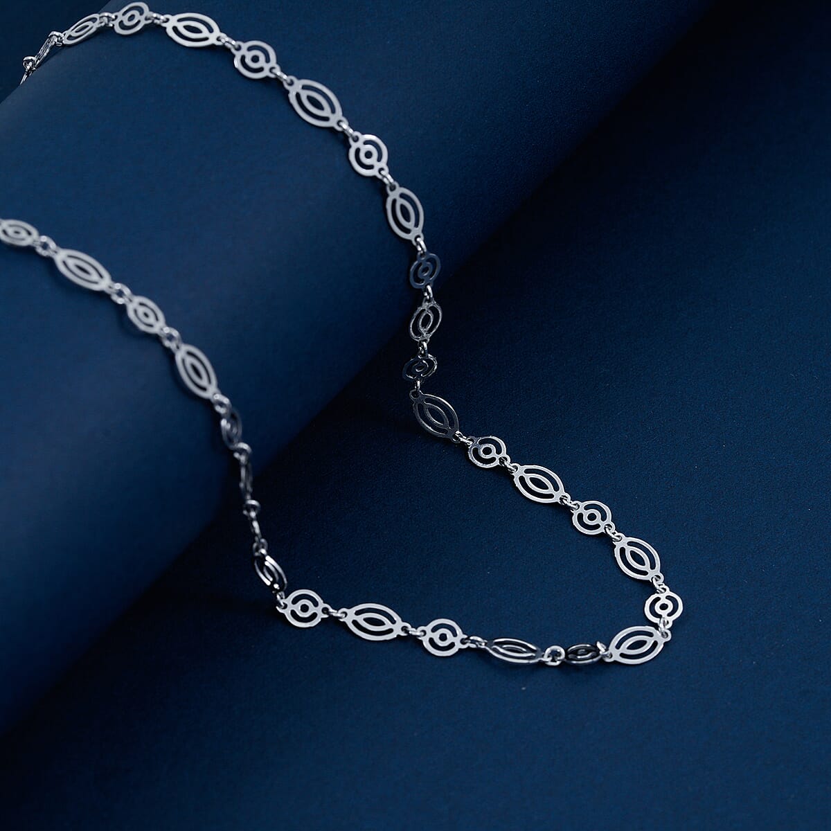 Italian Arte Chain Necklace in Rhodium Over Sterling Silver 4.62 Grams 20 Inches image number 1