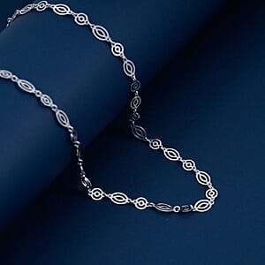 Italian Arte Chain Necklace in Rhodium Over Sterling Silver 4.62 Grams 20 Inches