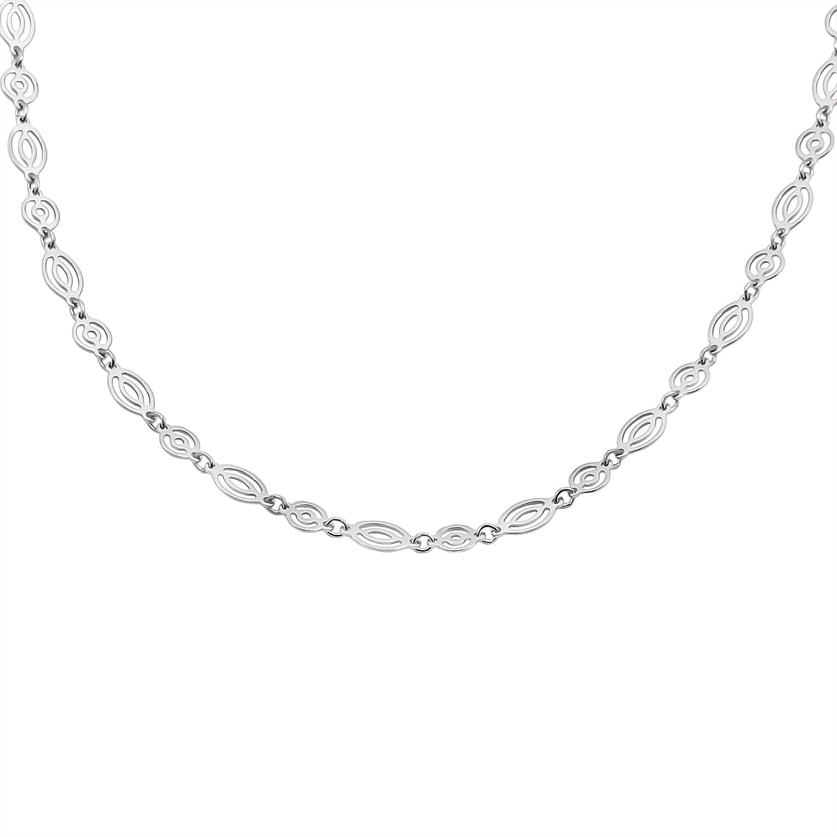 Italian Arte Chain Necklace in Rhodium Over Sterling Silver 4.62 Grams 20 Inches image number 3