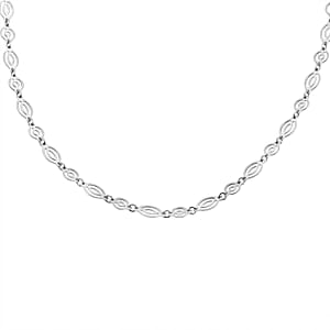 Italian Arte Chain Necklace in Rhodium Over Sterling Silver 4.62 Grams 20 Inches