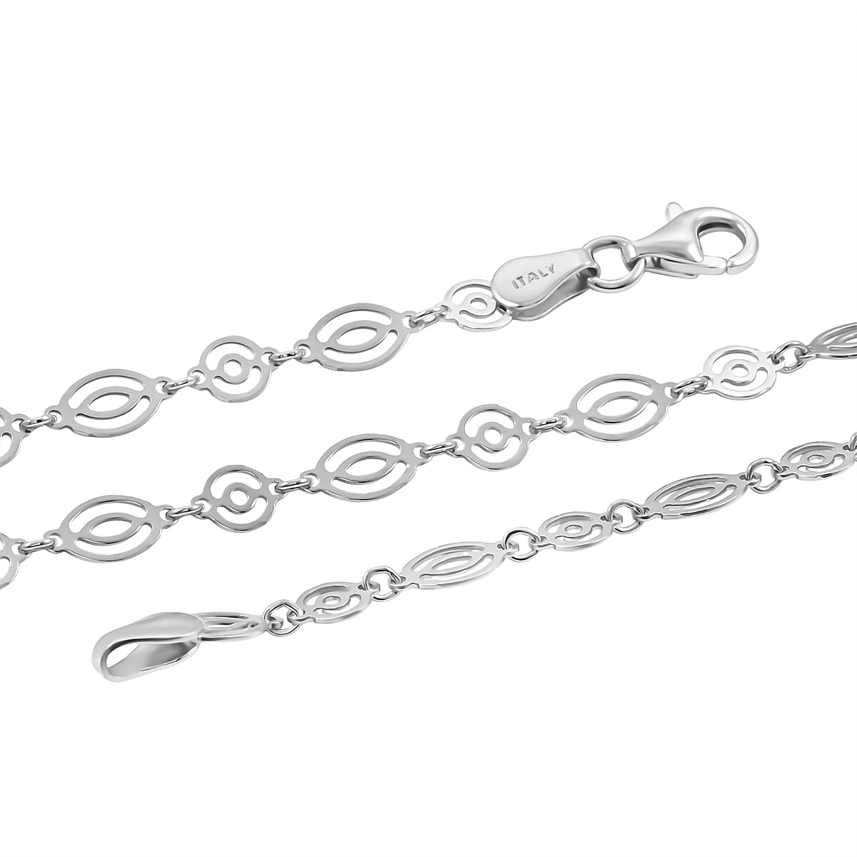 Italian Arte Chain Necklace in Rhodium Over Sterling Silver 4.62 Grams 20 Inches image number 5