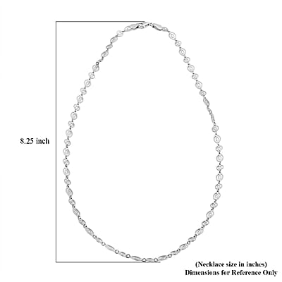 Italian Arte Chain Necklace in Rhodium Over Sterling Silver 4.62 Grams 20 Inches