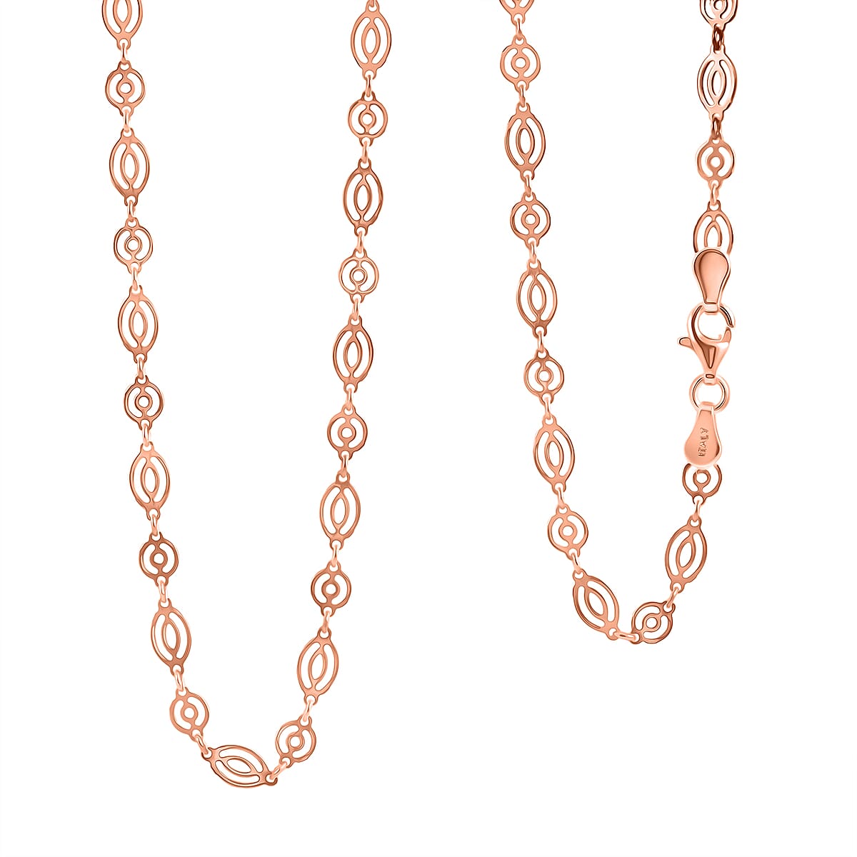 Italian Arte Chain Necklace in 14K Rose Gold Over Sterling Silver 4.62 Grams 20 Inches image number 0