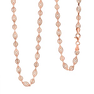 Italian Arte Chain Necklace in 14K Rose Gold Over Sterling Silver 4.62 Grams 20 Inches