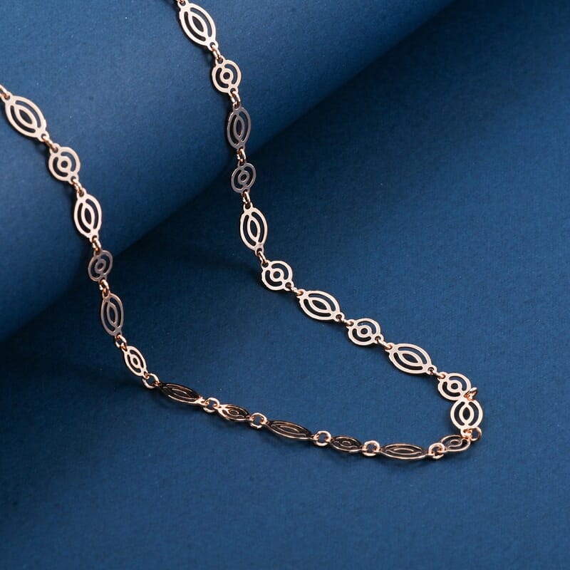 Italian Arte Chain Necklace in 14K Rose Gold Over Sterling Silver 4.62 Grams 20 Inches
