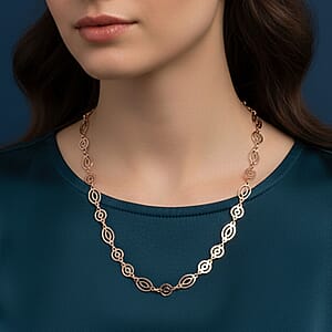 Italian Arte Chain Necklace in 14K Rose Gold Over Sterling Silver 4.62 Grams 20 Inches
