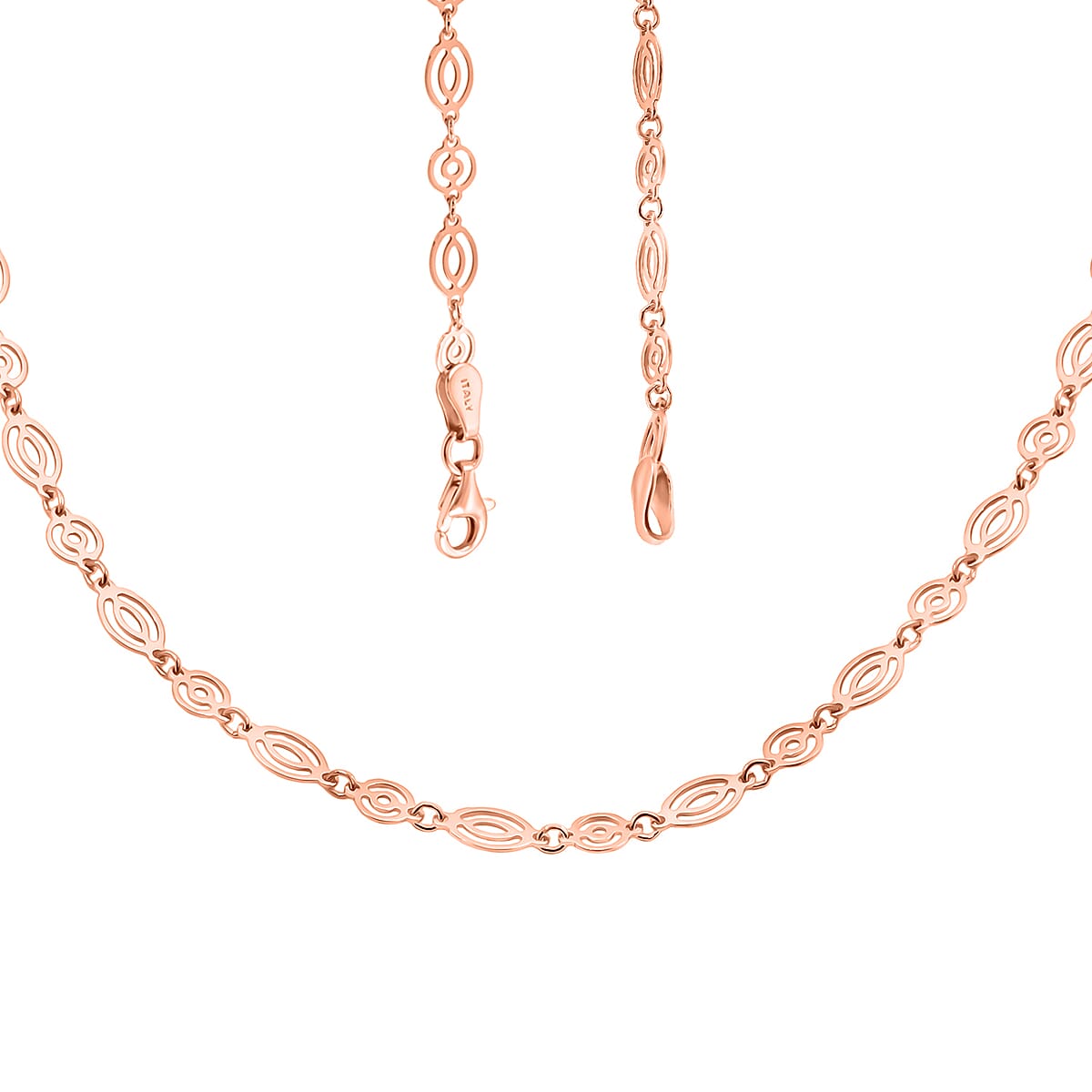 Italian Arte Chain Necklace in 14K Rose Gold Over Sterling Silver 4.62 Grams 20 Inches image number 4